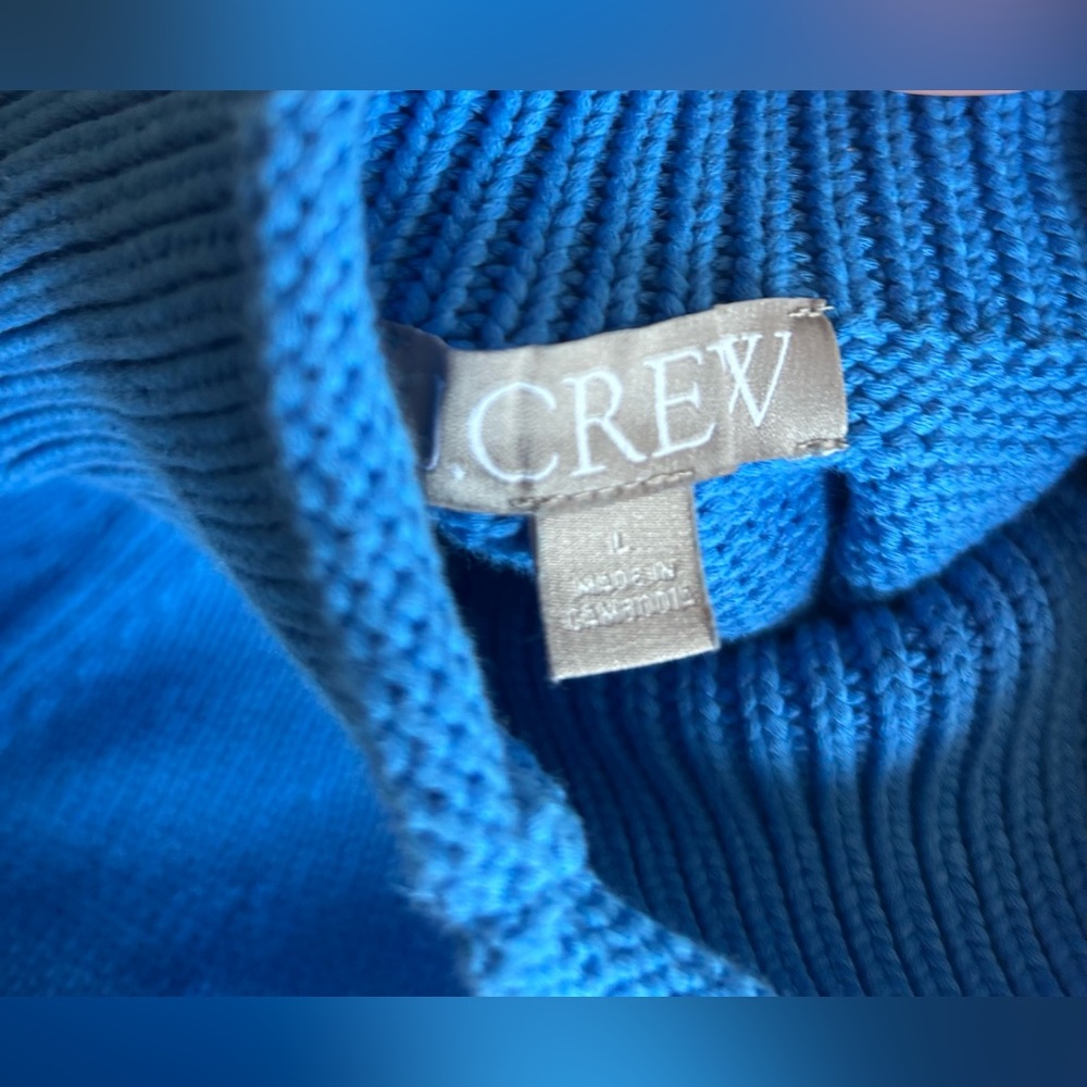 J.Crew Cotton-blend Rollneck™ sweater in Sail Blue size L - Picture 2 of 6
